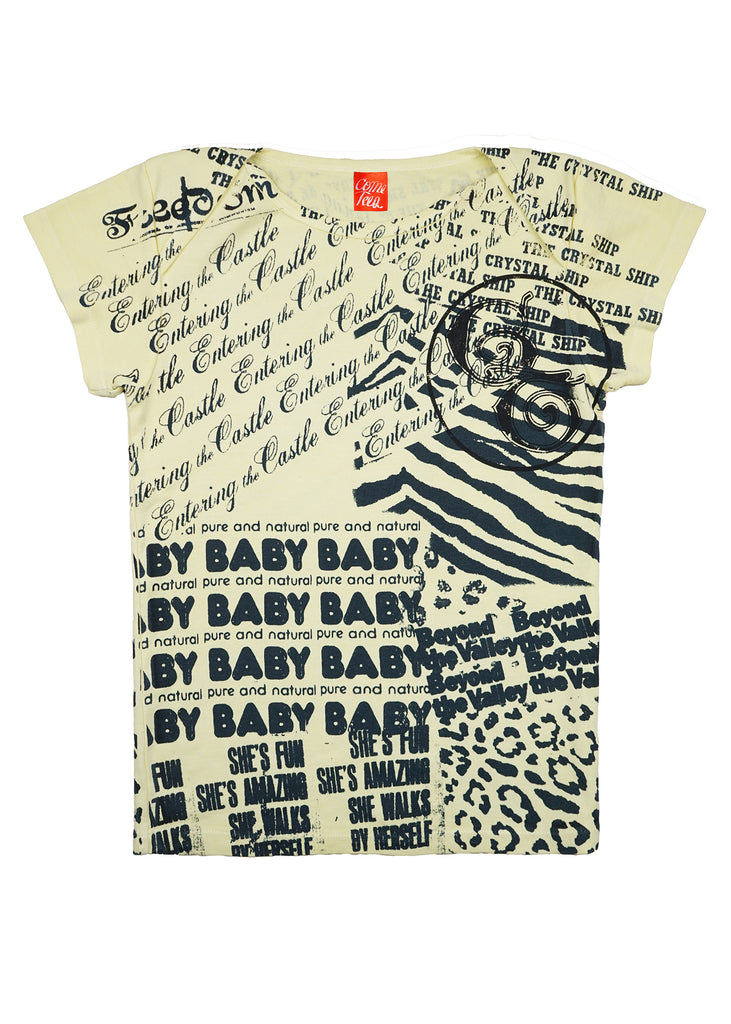 Lapped Neck Baby Tee - "Post-It" Yellow