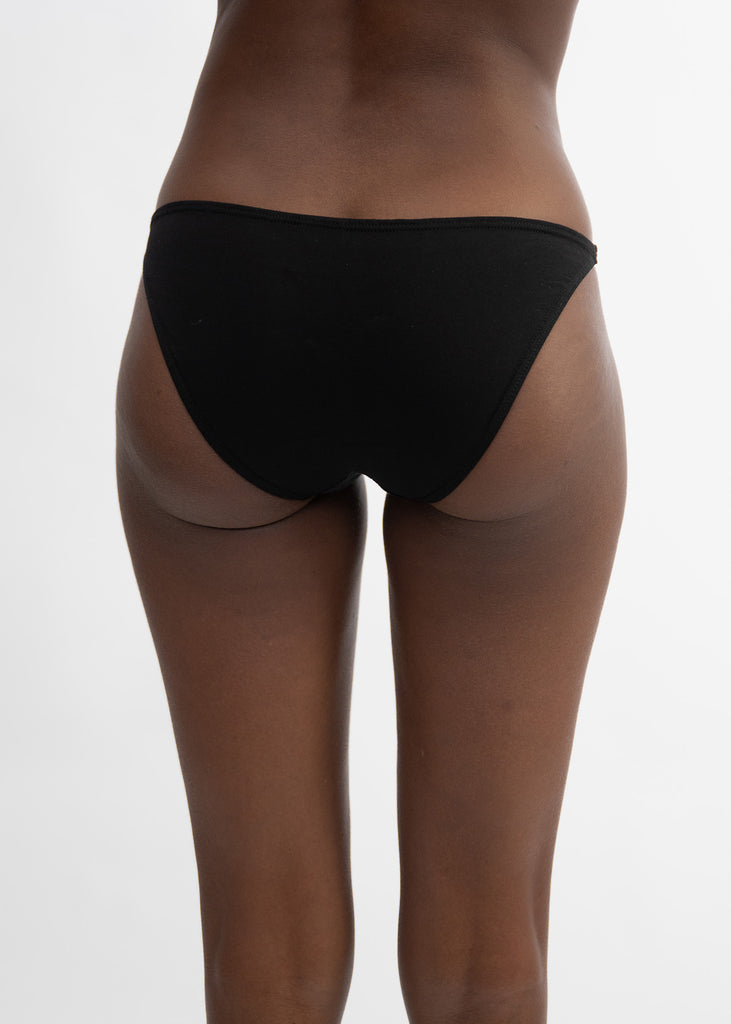 CT Logo Ultra-low Rise Cotton Panties - Black