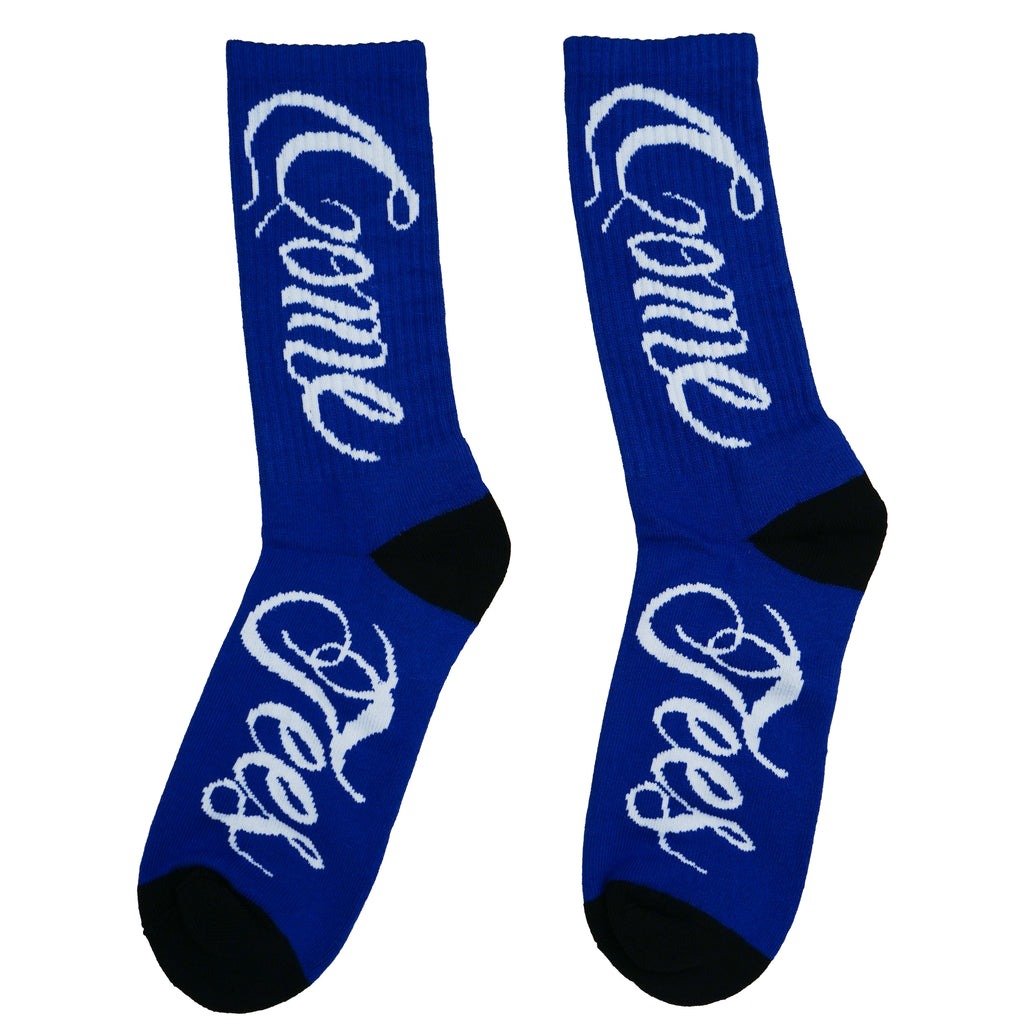 Cursive Logo Socks "Blue"