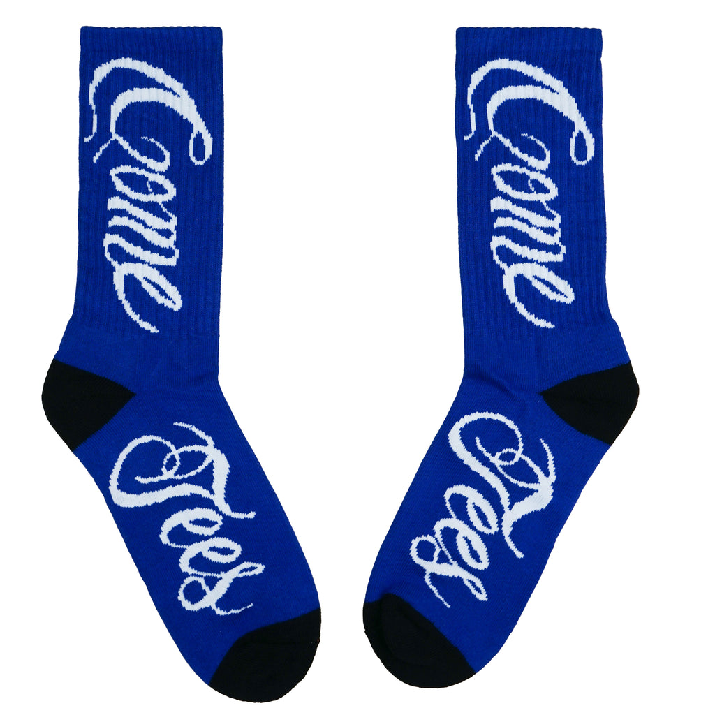 Cursive Logo Socks "Blue"