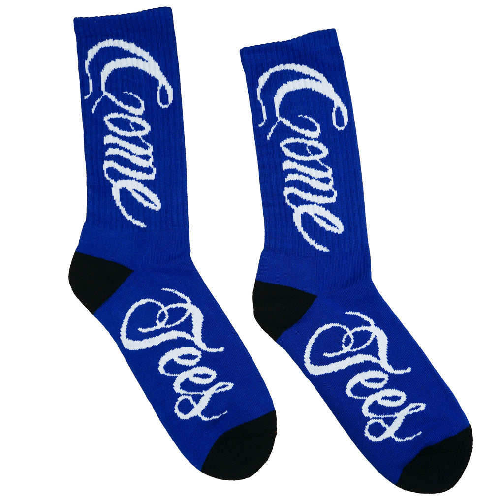 Cursive Logo Socks "Blue"