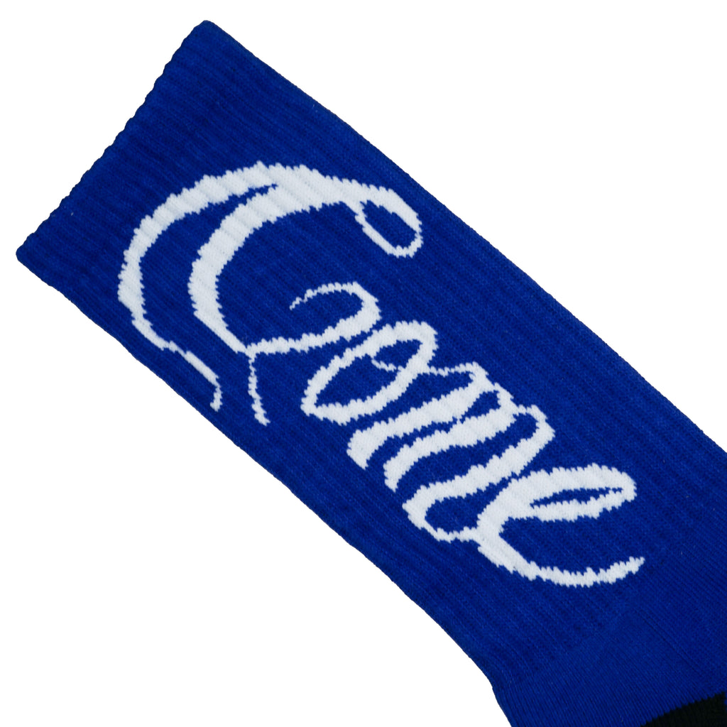 Cursive Logo Socks "Blue"