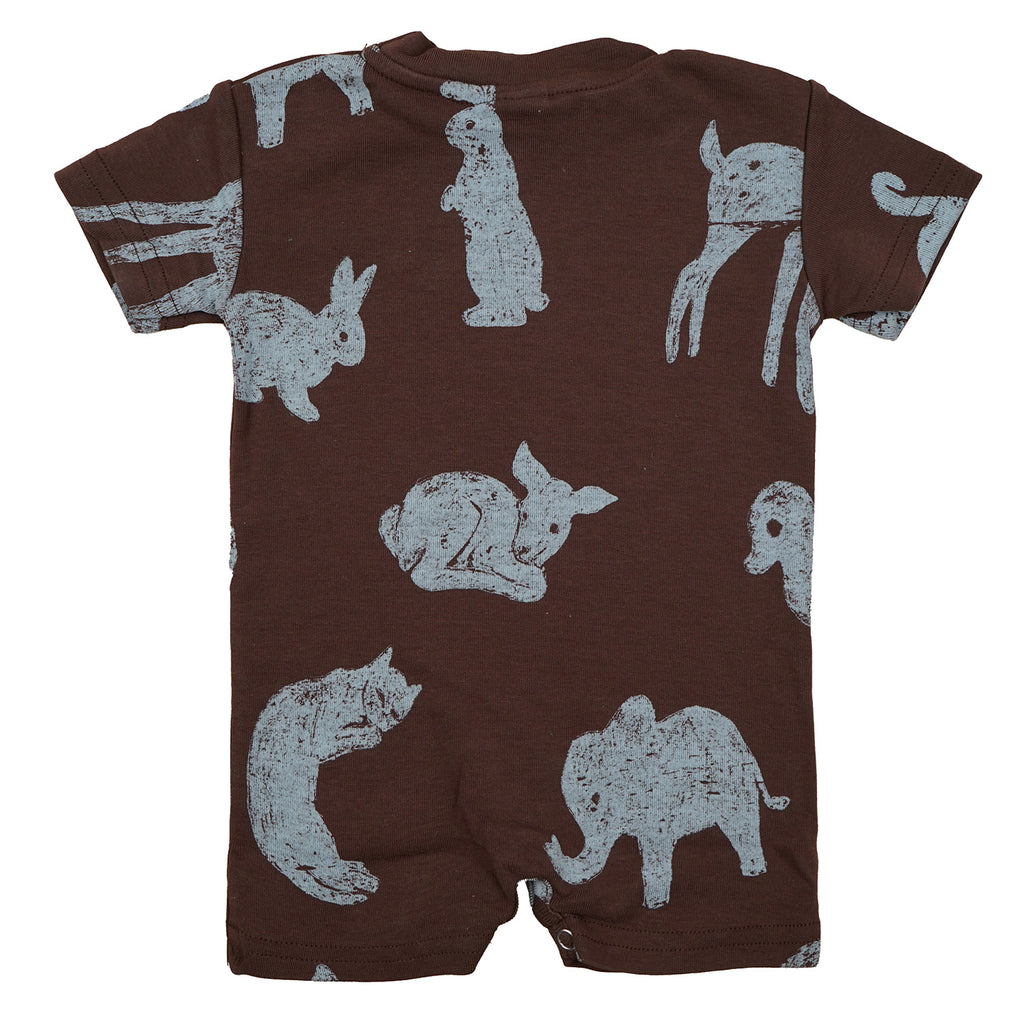 "Animal Crackers" S/S Baby Romper Coco