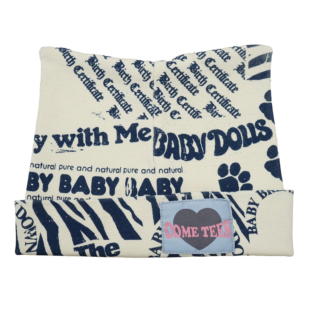 "Baby's First Poem" Baby Flat Cap Cream