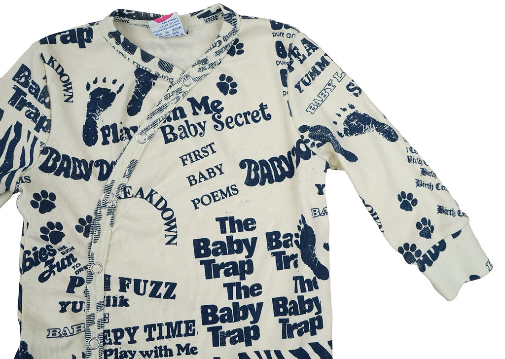 "Baby's First Poem" L/S Snap Up Baby Romper Cream