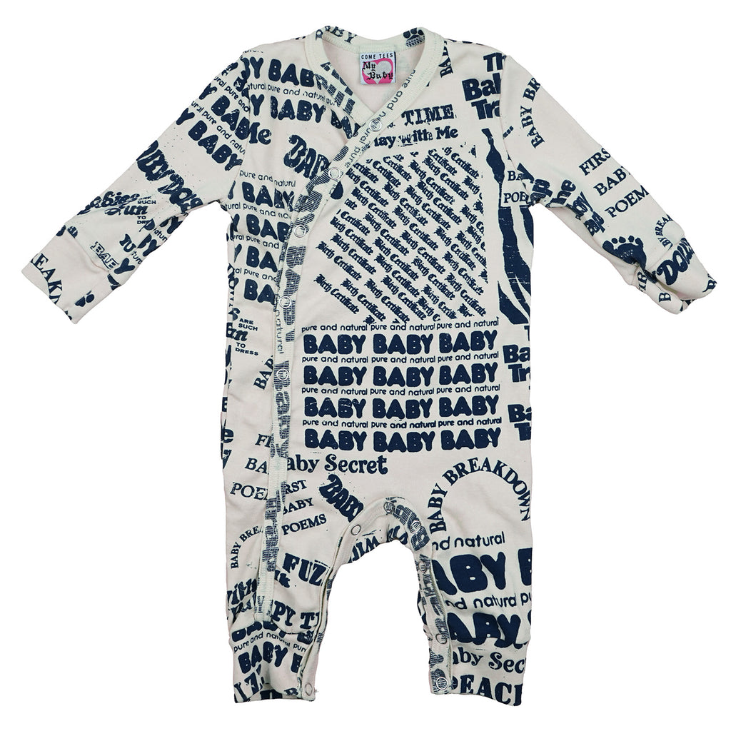 "Baby's First Poem" L/S Snap Up Baby Romper Cream