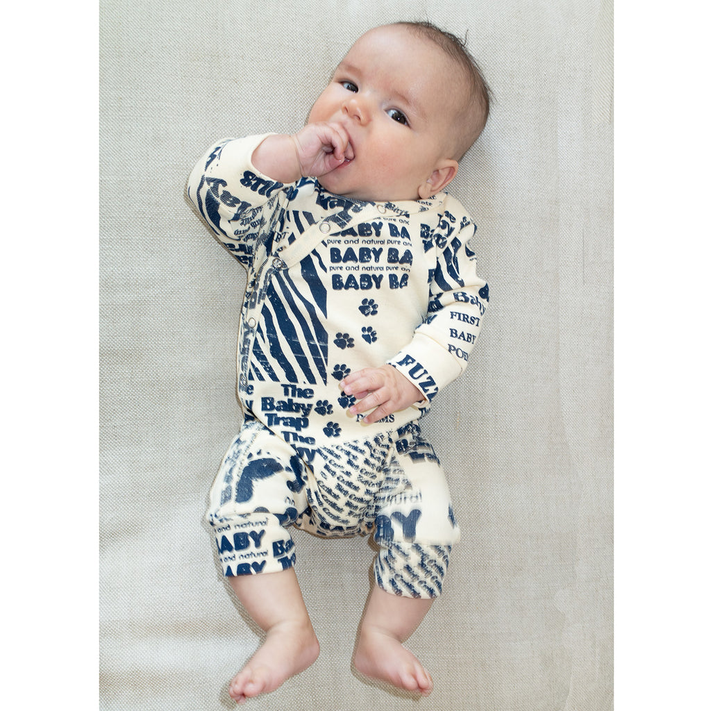 "Baby's First Poem" L/S Snap Up Baby Romper Cream