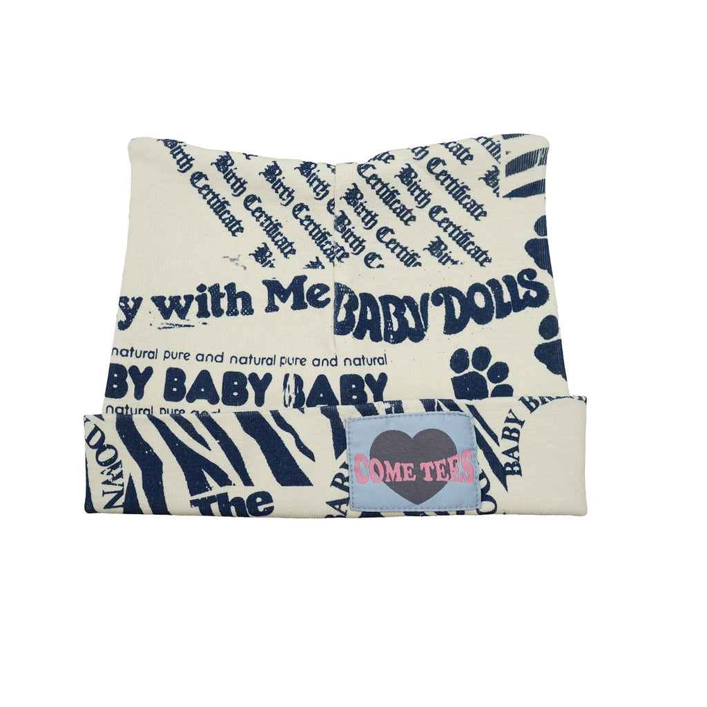 "Baby's First Poem" Baby Flat Cap Cream