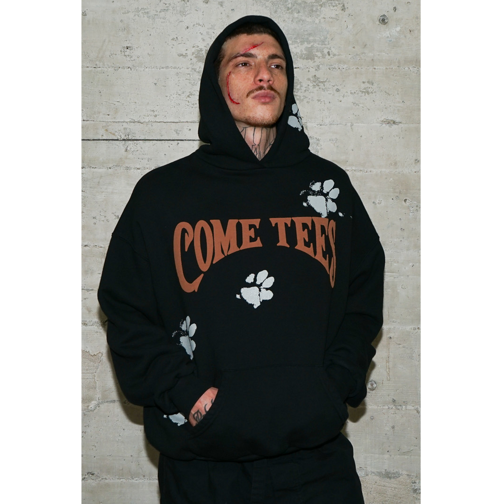 Pando Paw Print Logo Hoodie "Black"