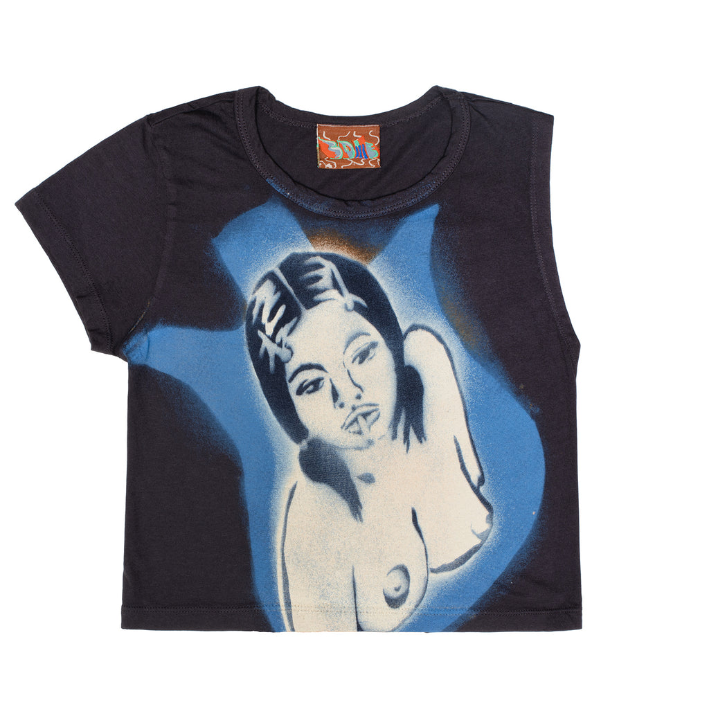 Smoker Cropped One-Sleeve Baby Tee