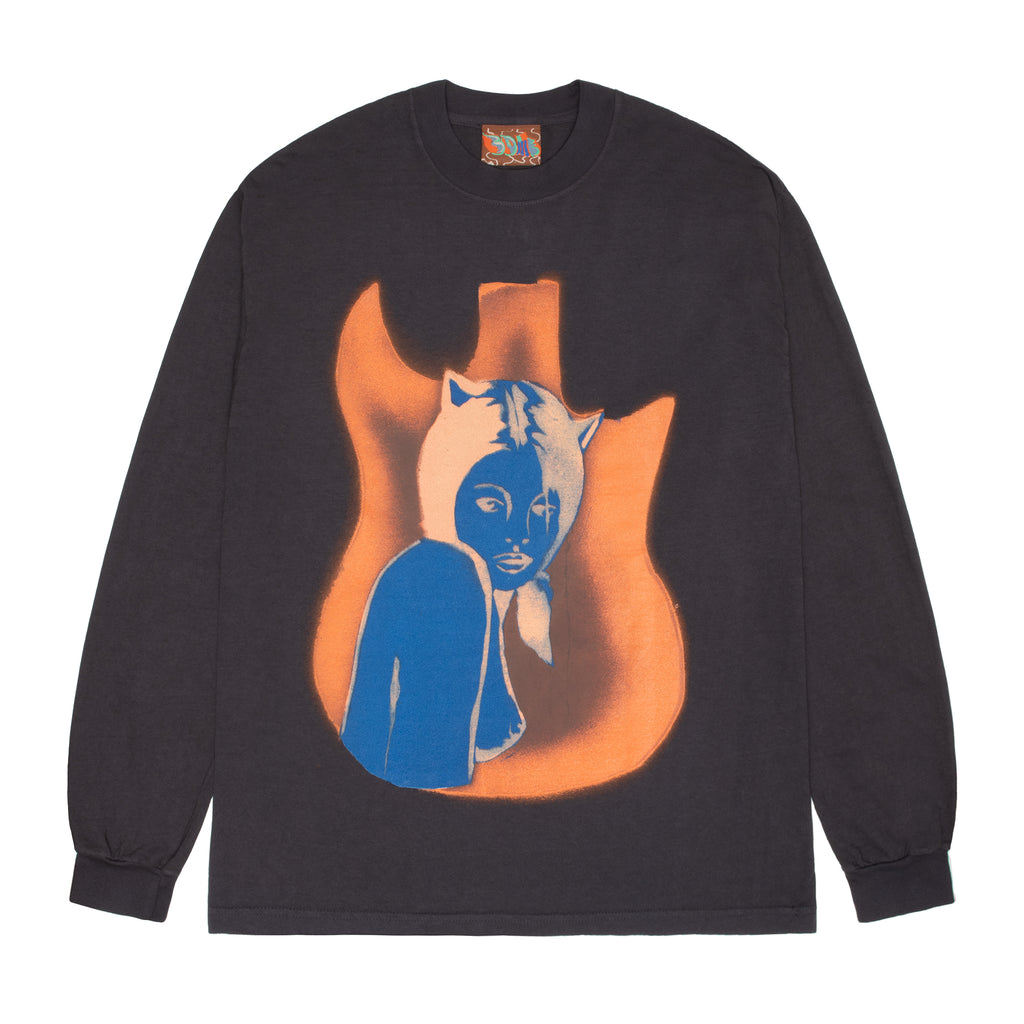 Negative Girl Long Sleeve Tee "Faded Black"