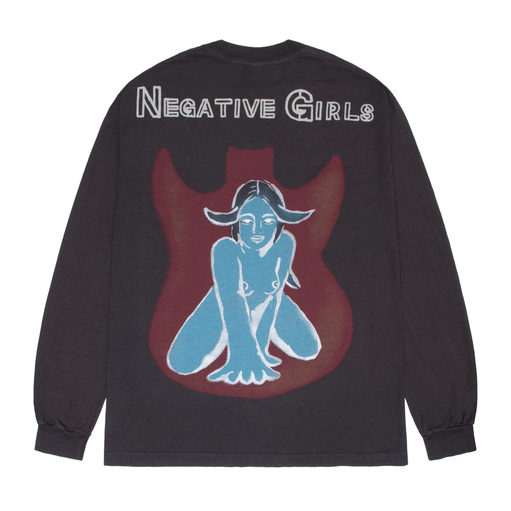 Negative Girl Long Sleeve Tee "Faded Black"