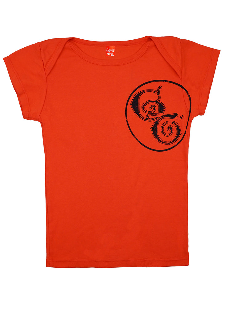 Lapped Neck Baby Tee - "Post-It" Cherry