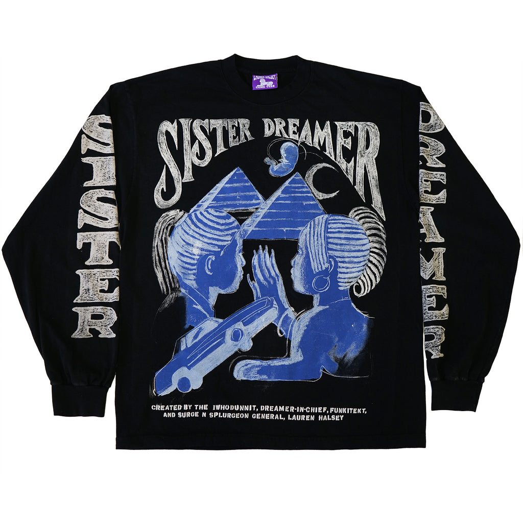 Lauren Halsey X Come Tees "SISTER DREAMER" L/S BLACK