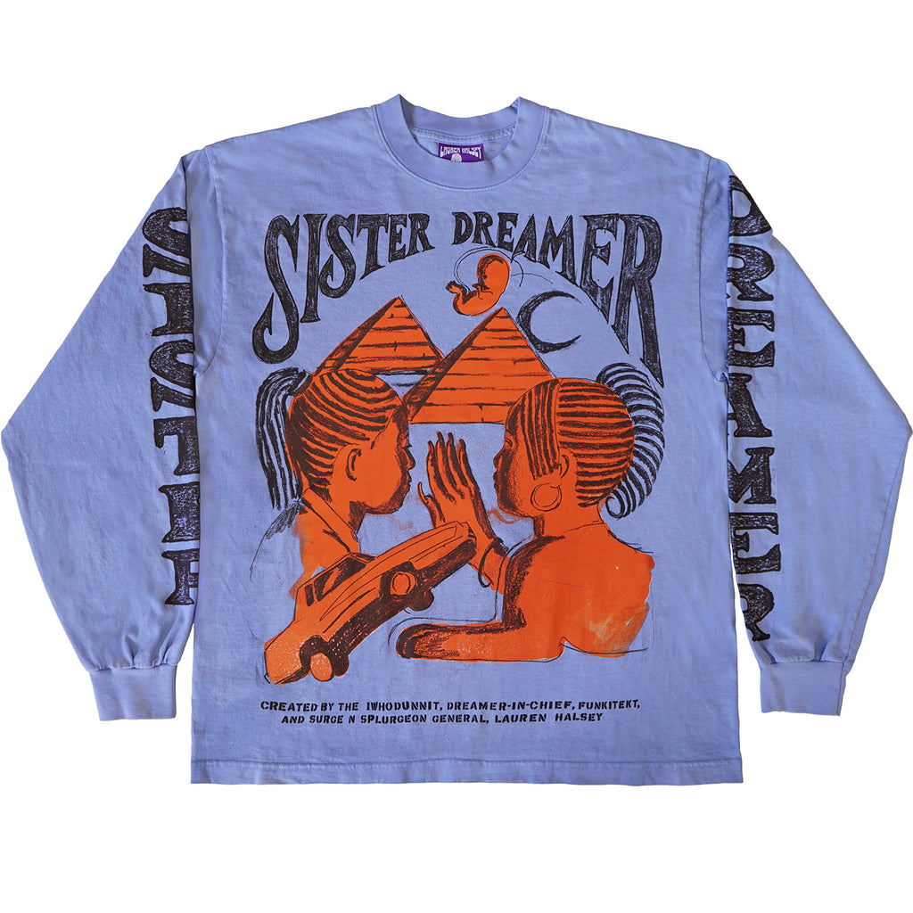 Lauren Halsey X Come Tees "SISTER DREAMER" L/S Blue