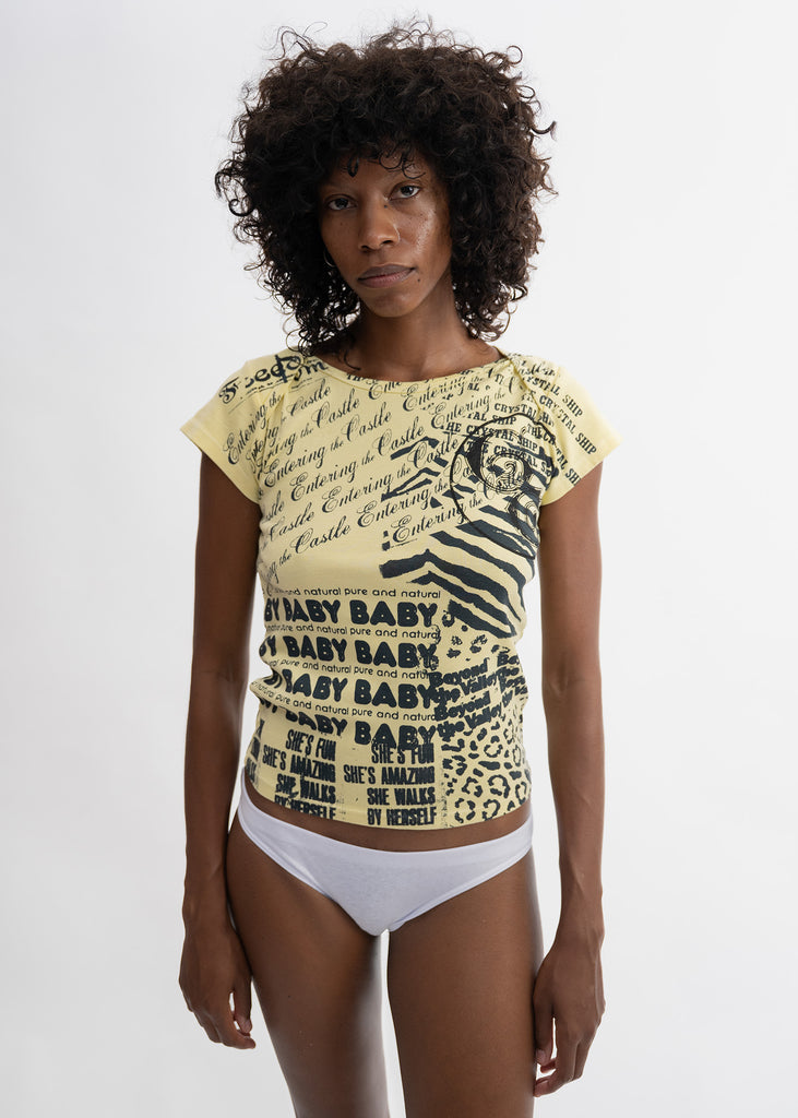 Lapped Neck Baby Tee - "Post-It" Yellow