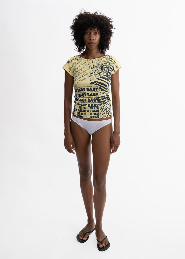 Lapped Neck Baby Tee - "Post-It" Yellow