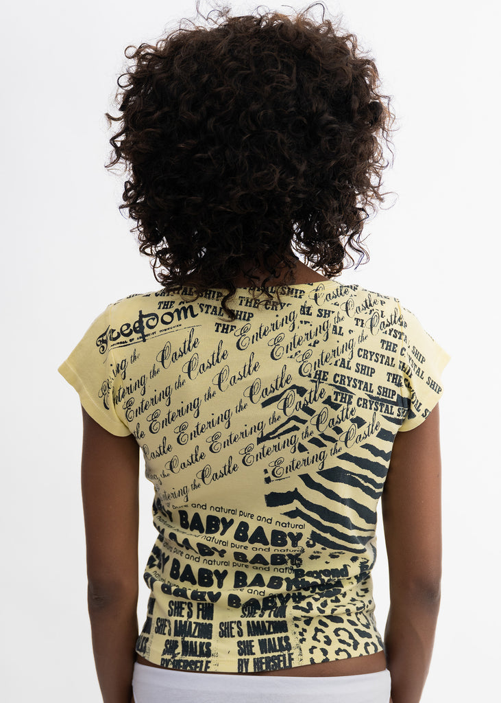 Lapped Neck Baby Tee - "Post-It" Yellow