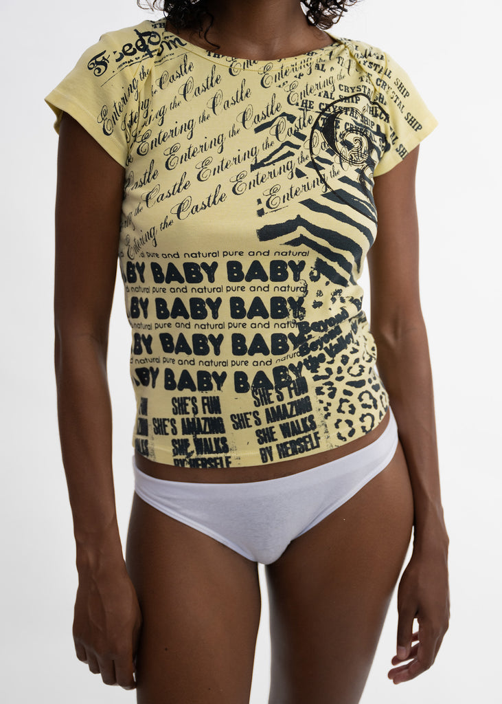 Lapped Neck Baby Tee - "Post-It" Yellow