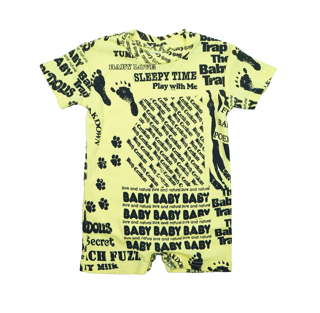 "Baby's First Poem" S/S Baby Romper Butter