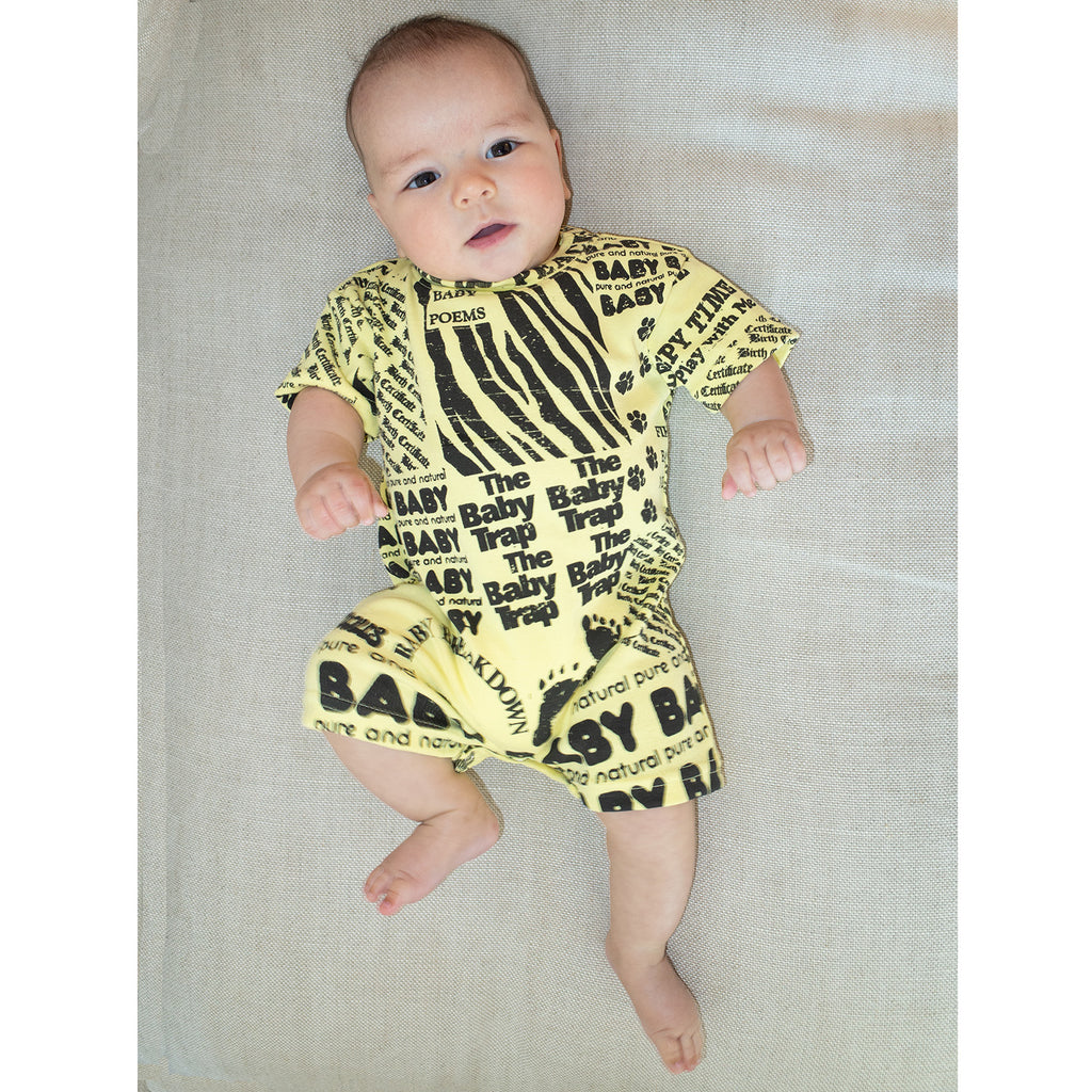 "Baby's First Poem" S/S Baby Romper Butter