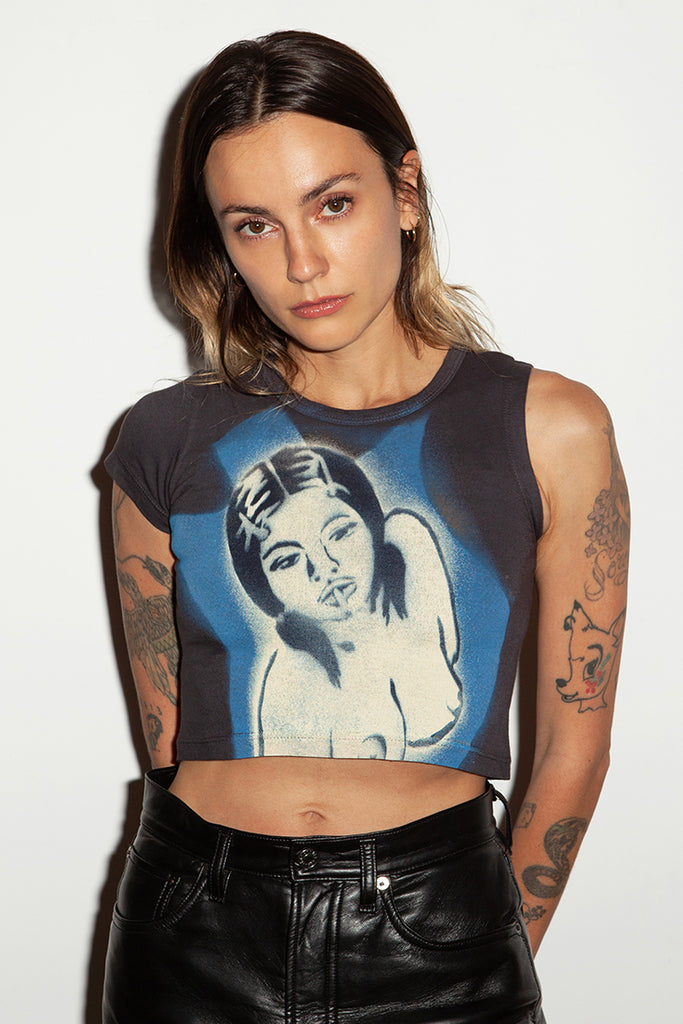 Smoker Cropped One-Sleeve Baby Tee