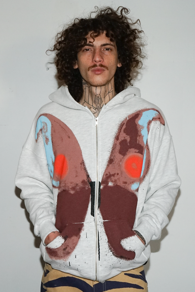 Spray Butterfly Zip Up Hoodie