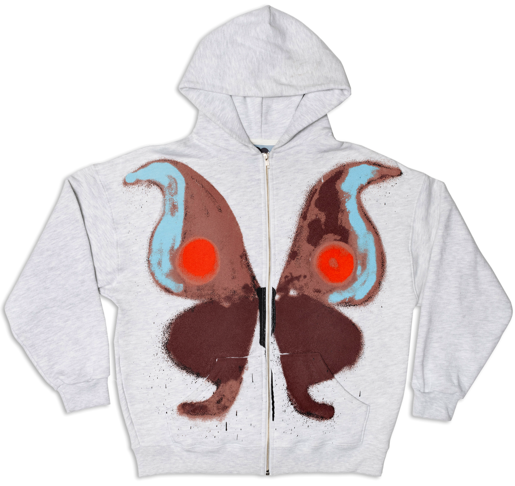 Spray Butterfly Zip Up Hoodie